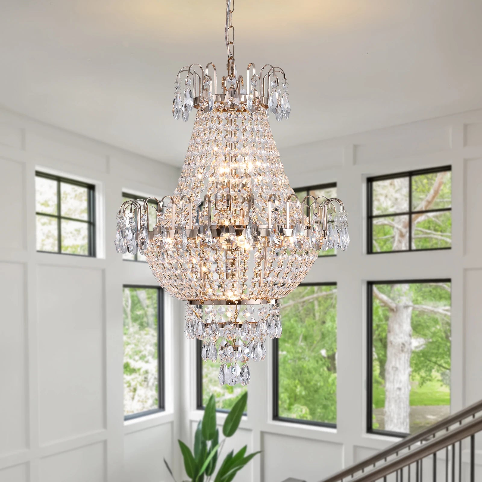 Luxury Gold Crystal Chandelier with Elegant Dazzling K9 Crystals