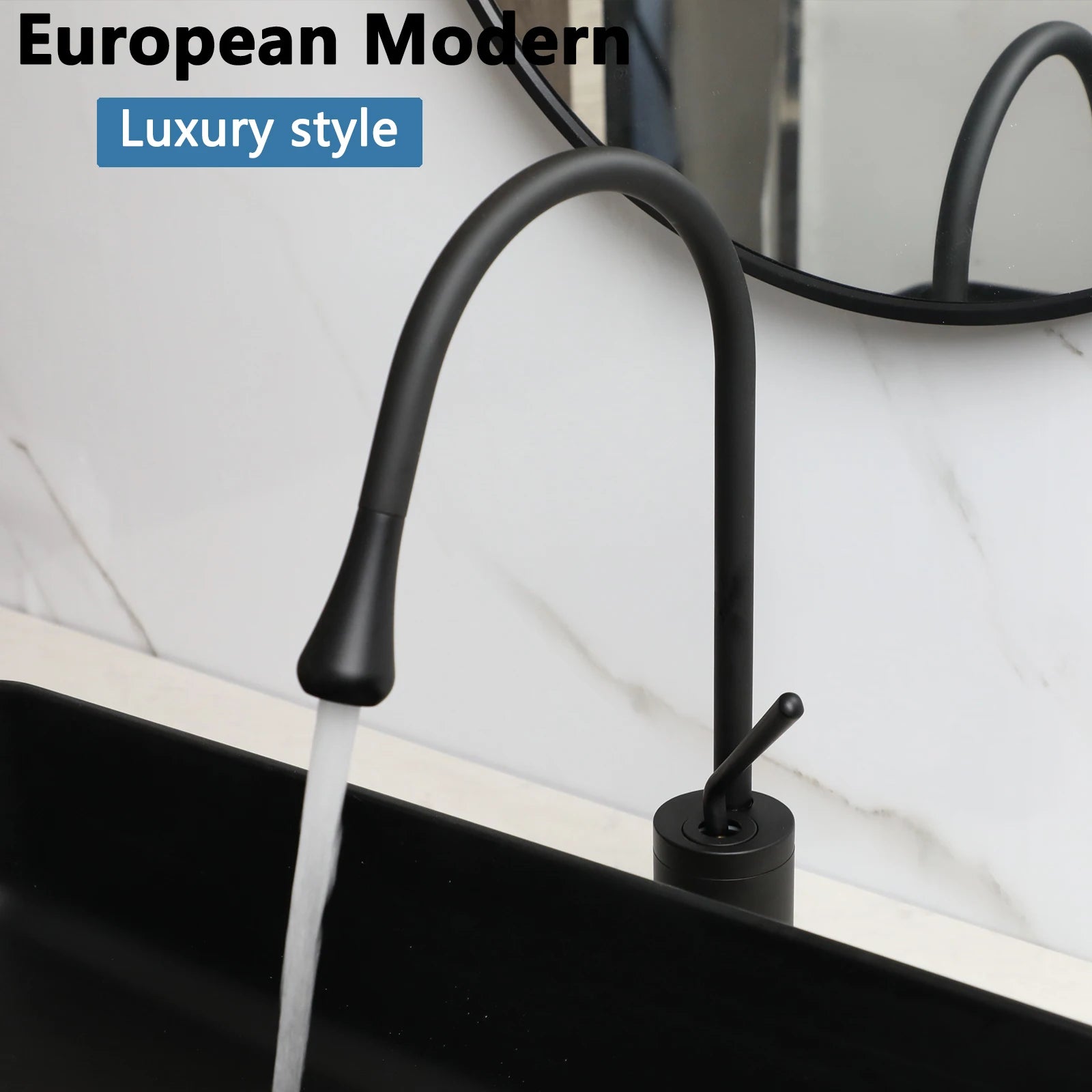 22x14" Black Stone Resin Sink with Faucet and Drain, Rectangle, Above Counter