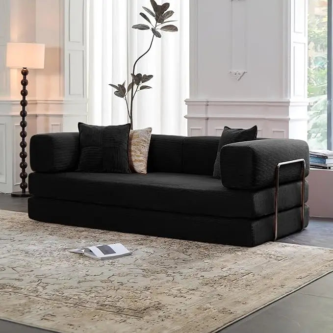 78.8” Compression Sofa - Convertible Sleeper Sofa Bed with Pillow Back Support