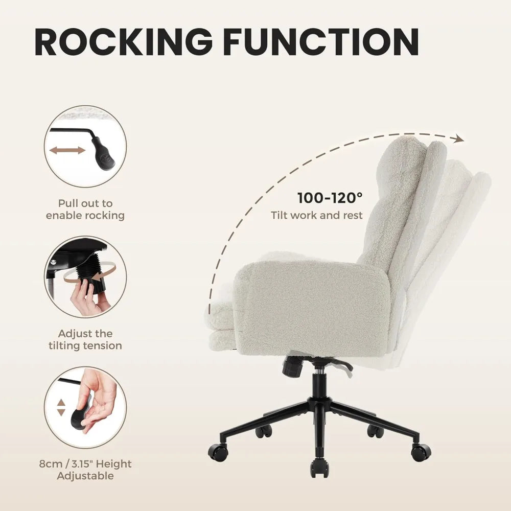 High-Back Adjustable Swivel Office Chair, Upholstered