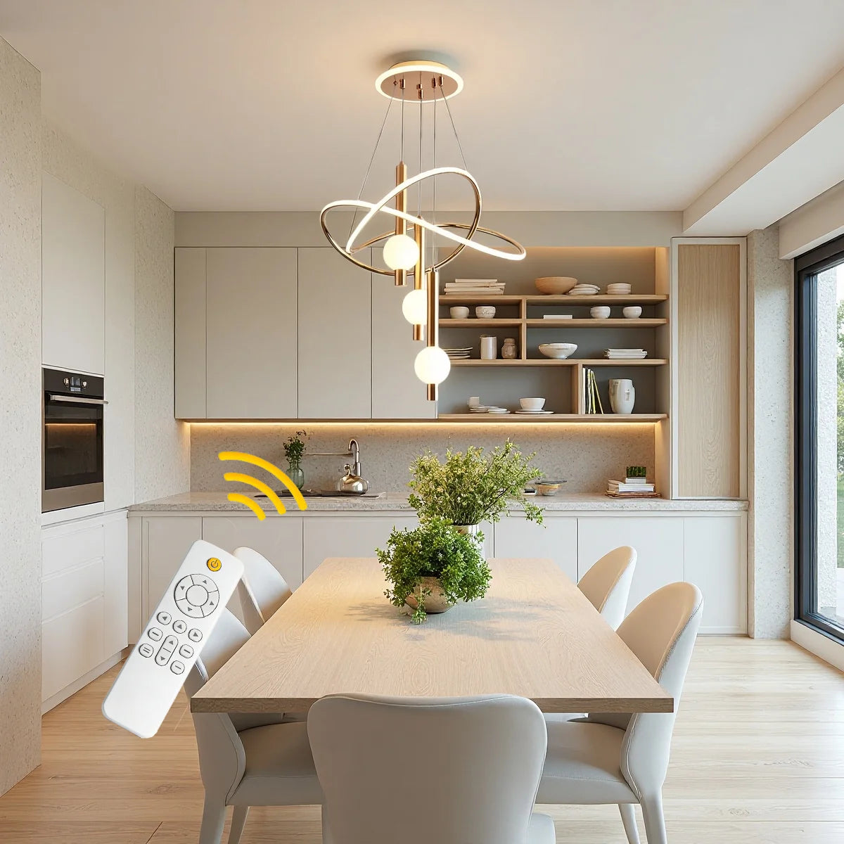 Lollipop-Shaped LED Pendant Light with Remote Control