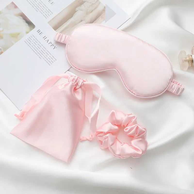 3-Piece Women’s Imitated Silk Sleep Eye Mask Set