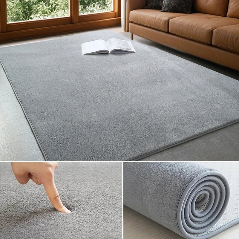 Modern Coral Velvet Carpet