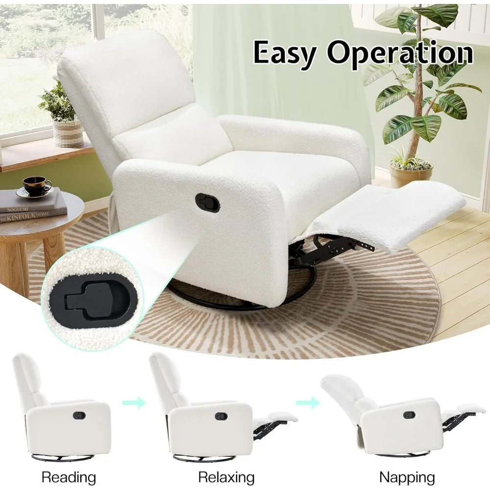Swivel Glider Rocking Recliner with 2 Massage Points