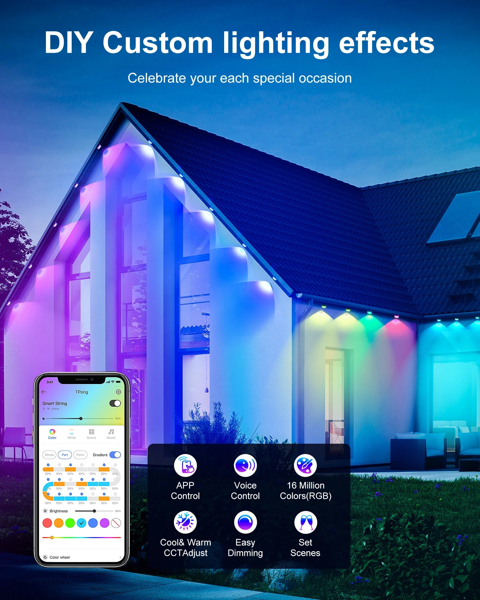 All Occasion Permanent RGBIC Outdoor Lights