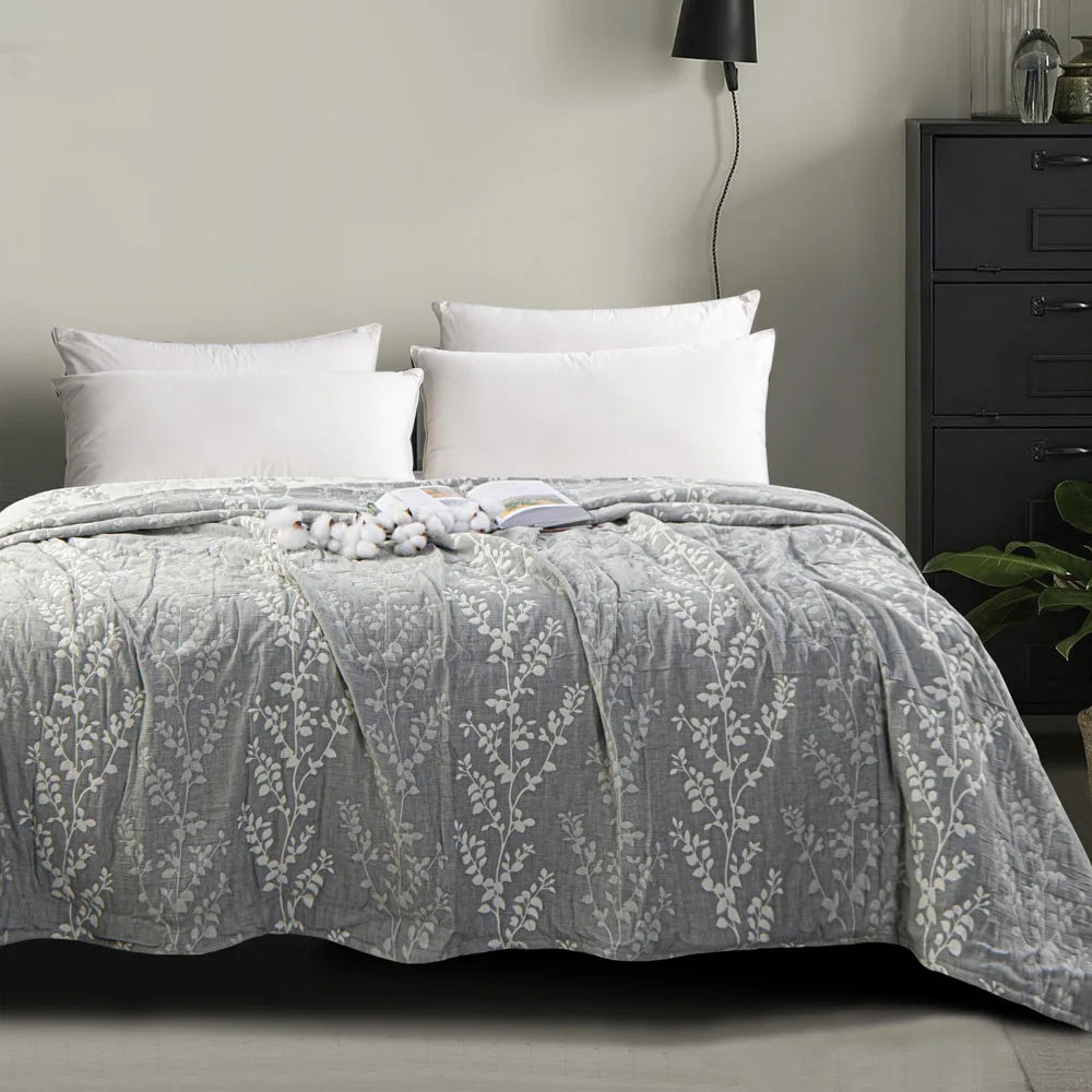 3-Layer Cotton Muslin Bed Blanket – Soft, Breathable, and Lightweight