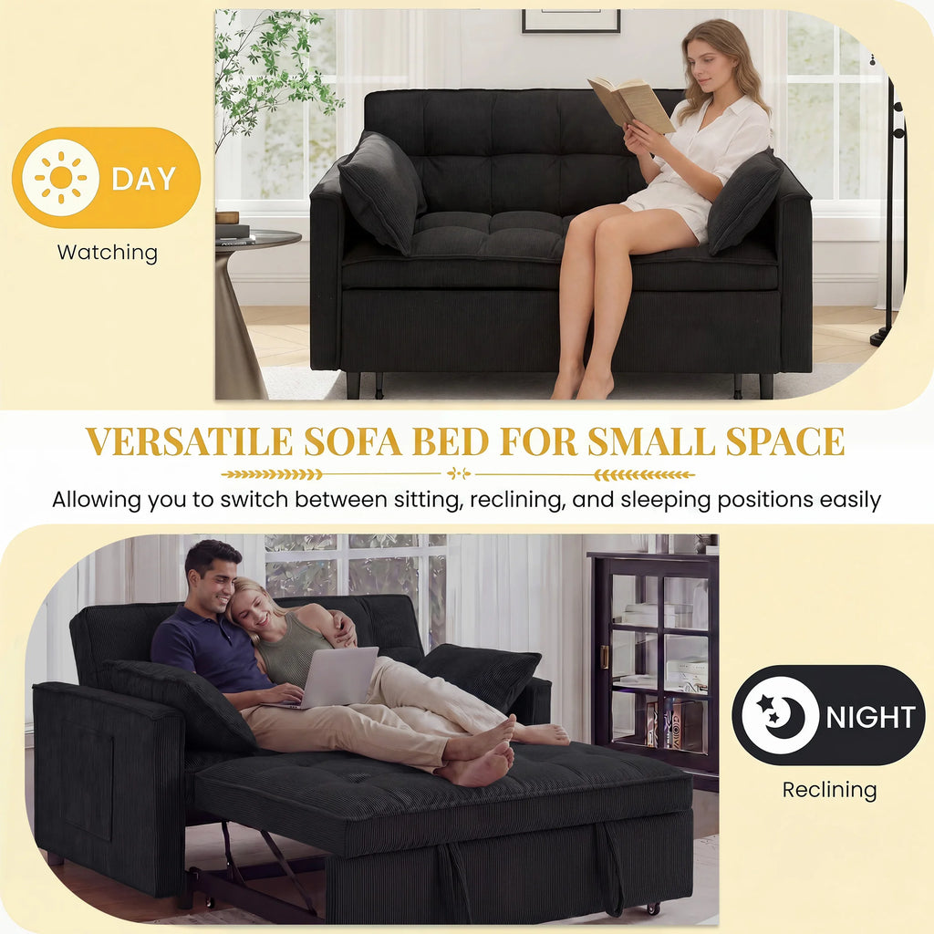 Corduroy Convertible Sleeper Sofa Bed