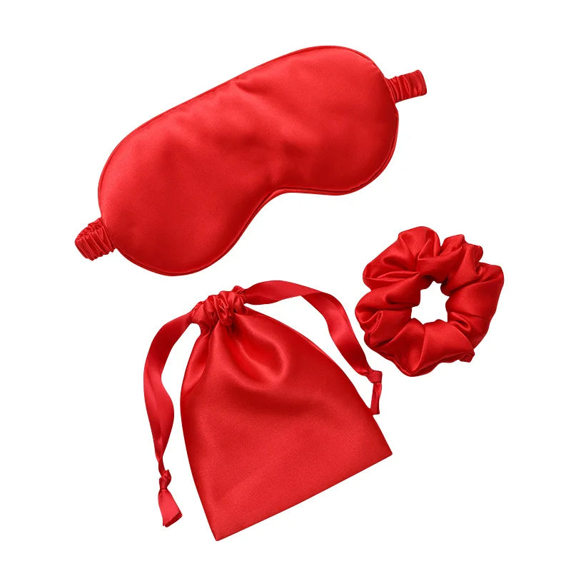 3-Piece Women’s Imitated Silk Sleep Eye Mask Set