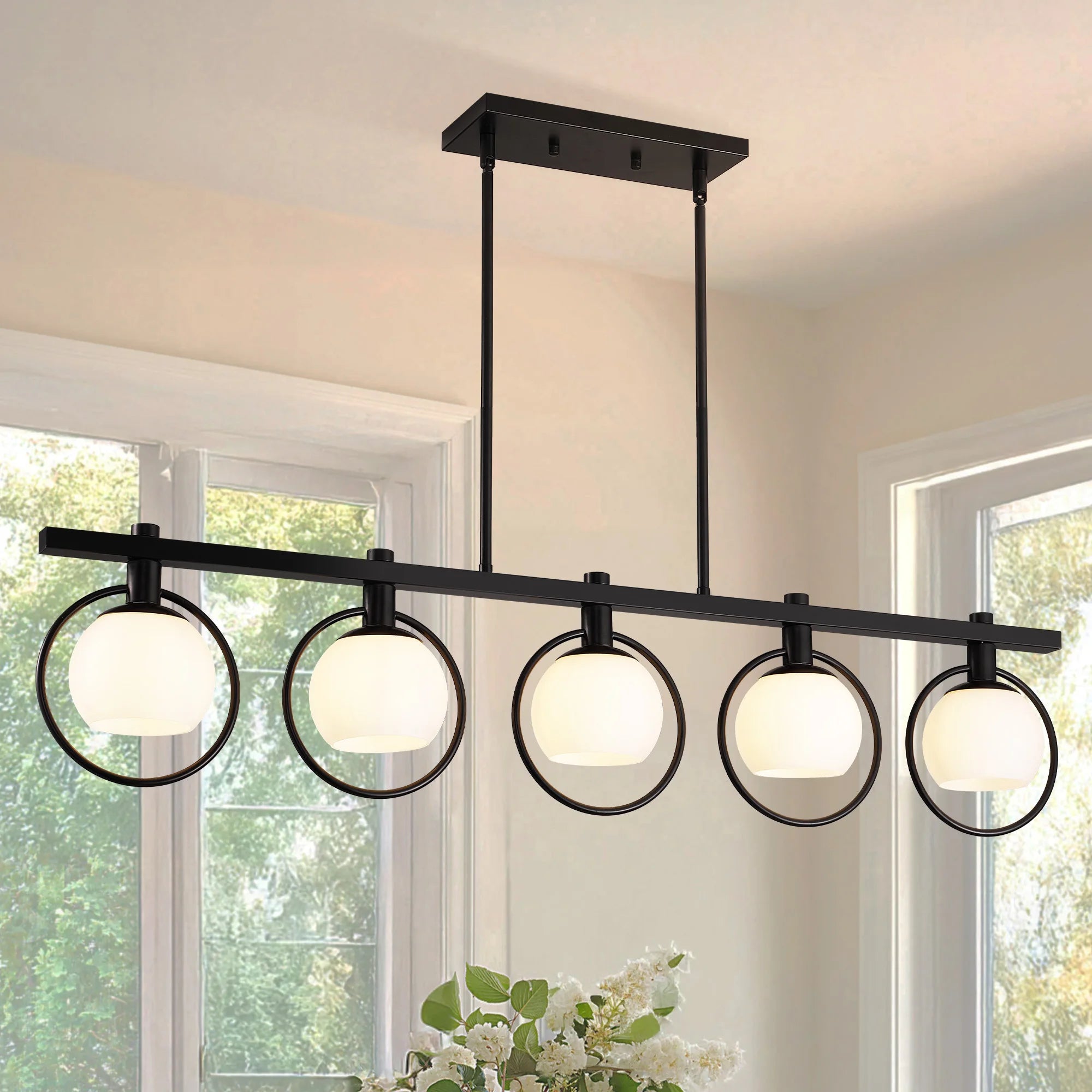 Modern 5-Light Adjustable Chandelier