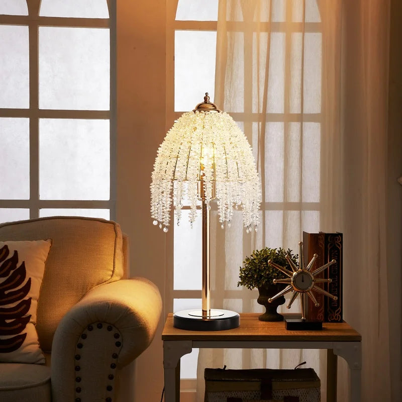 19" Elegant Crystal Table Lamp