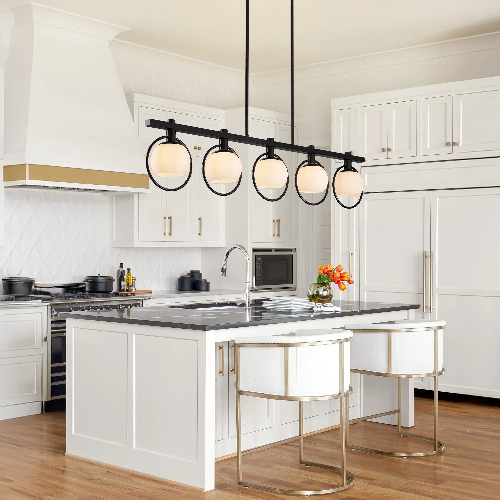 Modern 5-Light Adjustable Chandelier