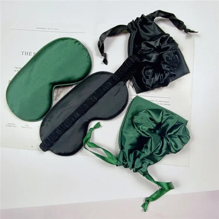 3-Piece Women’s Imitated Silk Sleep Eye Mask Set