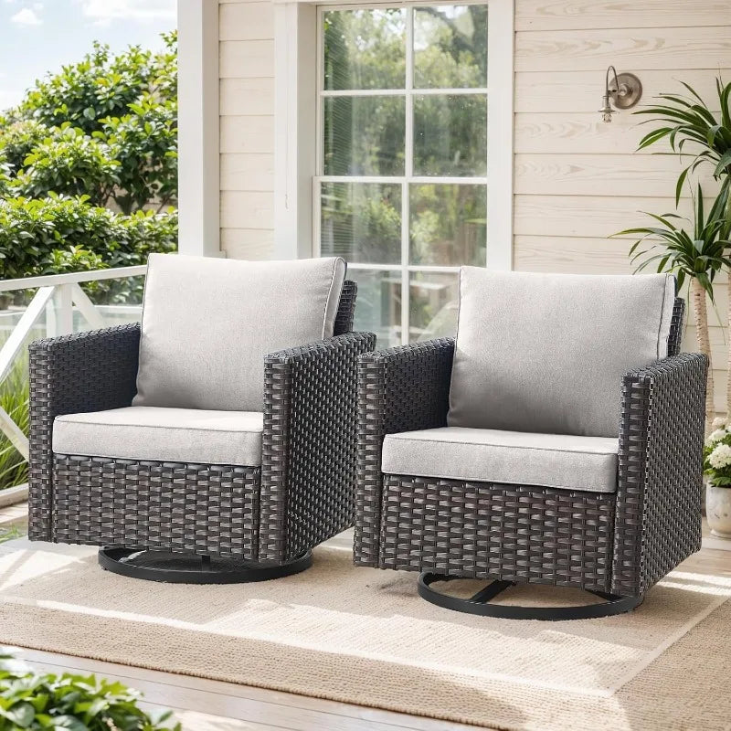 Patio Swivel Rocker Chairs Set of 2  with Cushions