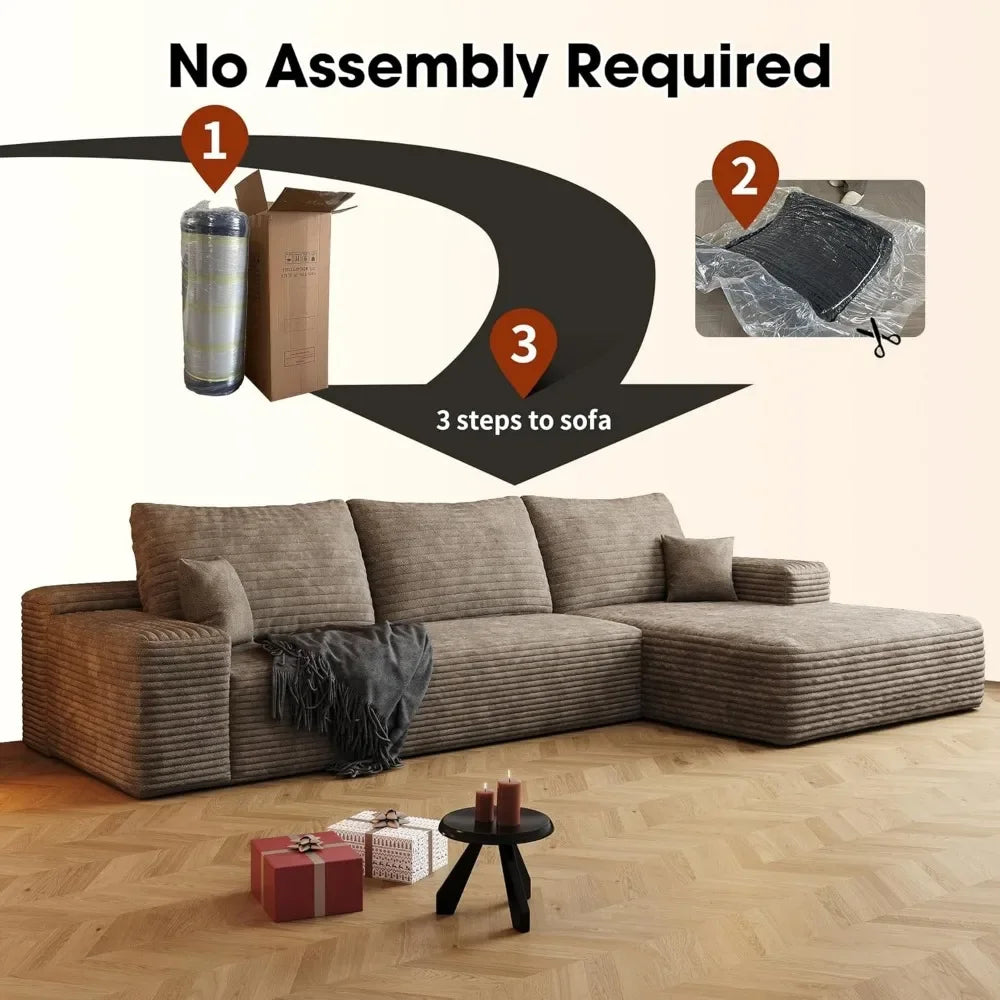 108" Modern Modular Sectional Sofa – L-Shape Upholstered Couch