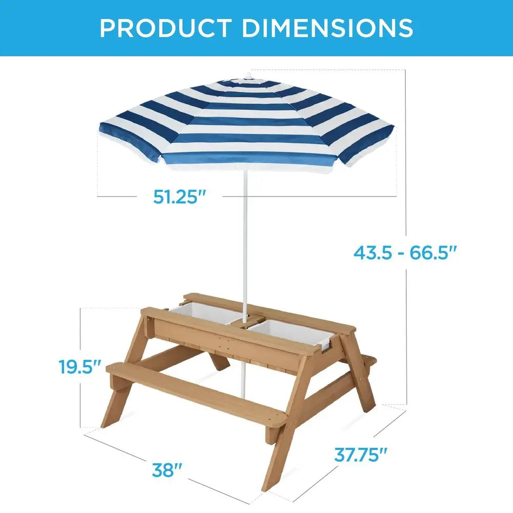 Kids Picnic Table with Umbrella