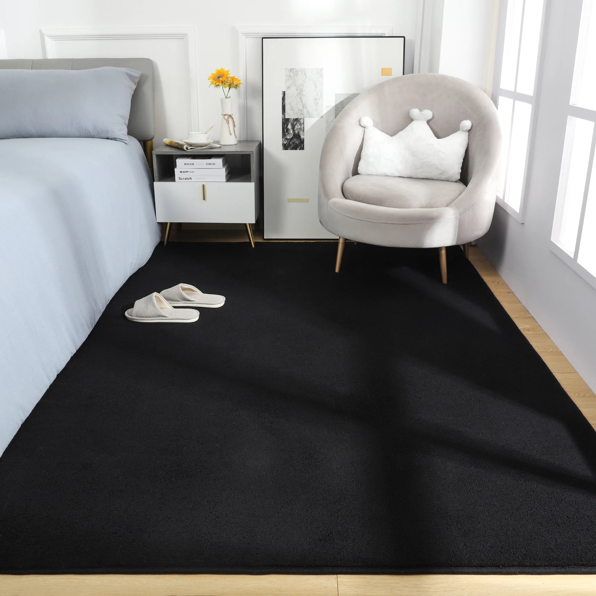 Black Area Rug — Soft, Nonslip, and Stylish Comfort for Every Room
