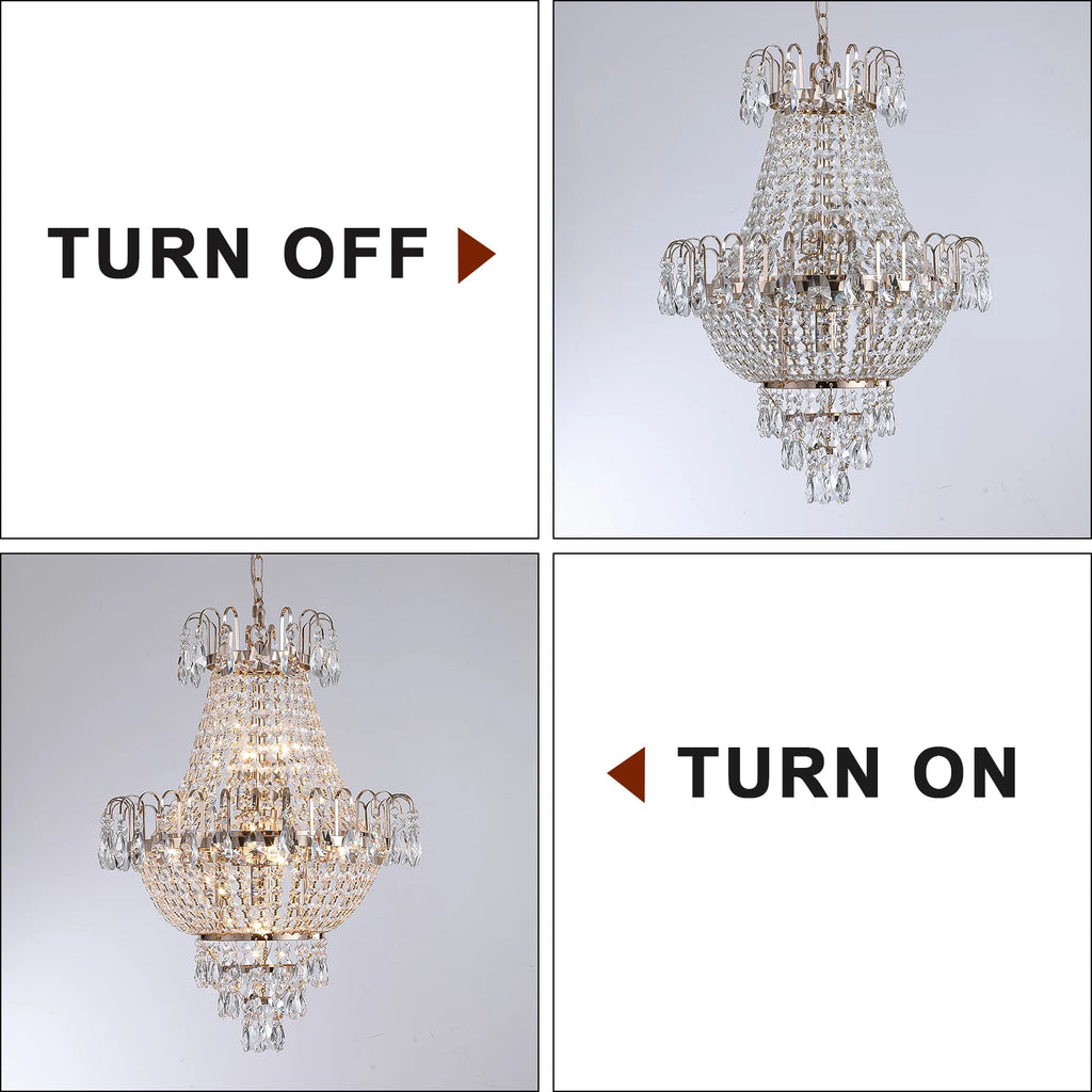 Luxury Gold Crystal Chandelier with Elegant Dazzling K9 Crystals