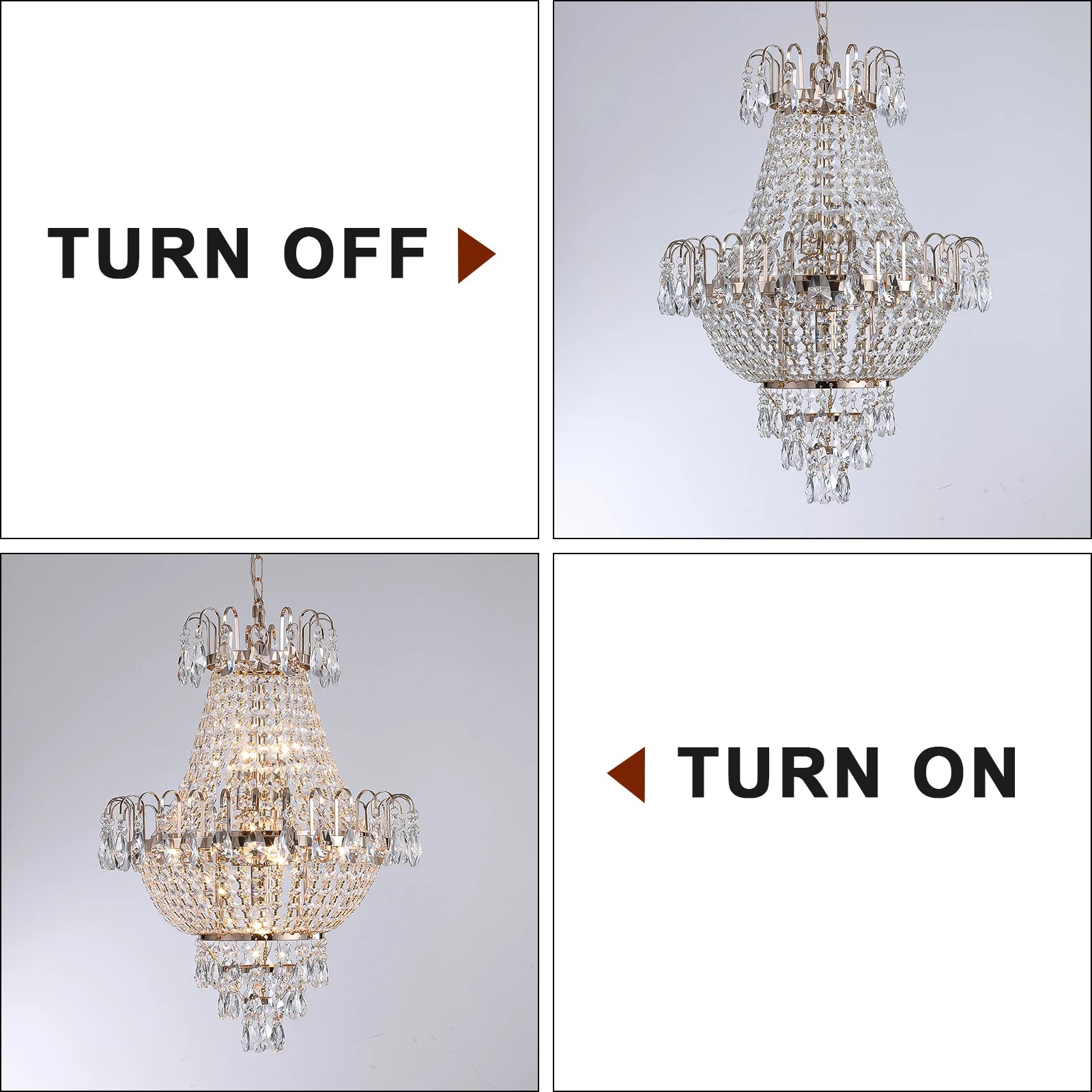 Luxury Gold Crystal Chandelier with Elegant Dazzling K9 Crystals