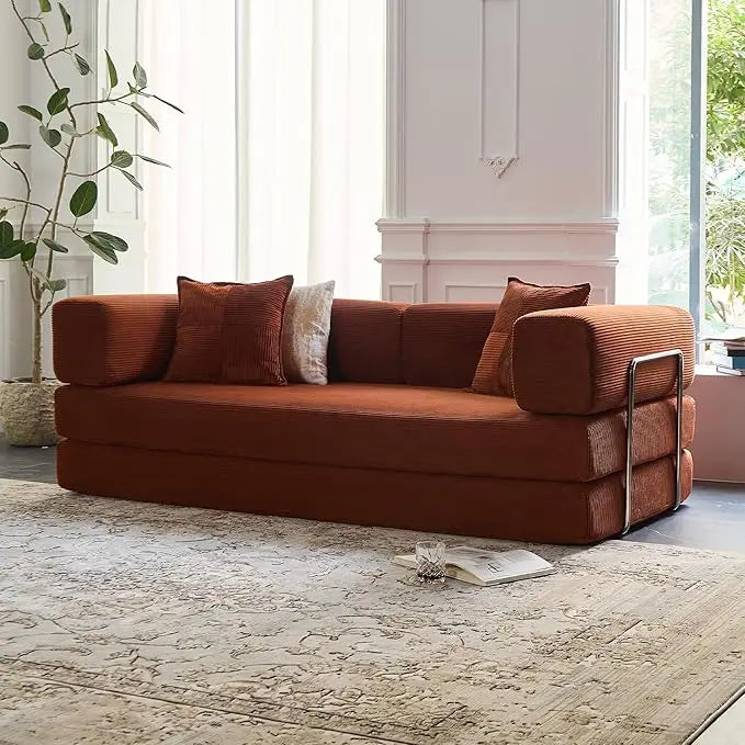 78.8” Compression Sofa - Convertible Sleeper Sofa Bed with Pillow Back Support