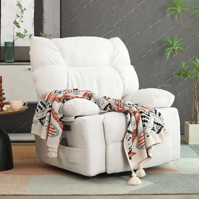 Power Swivel Massage Rocking Recliner Chair with Heat & USB Ports