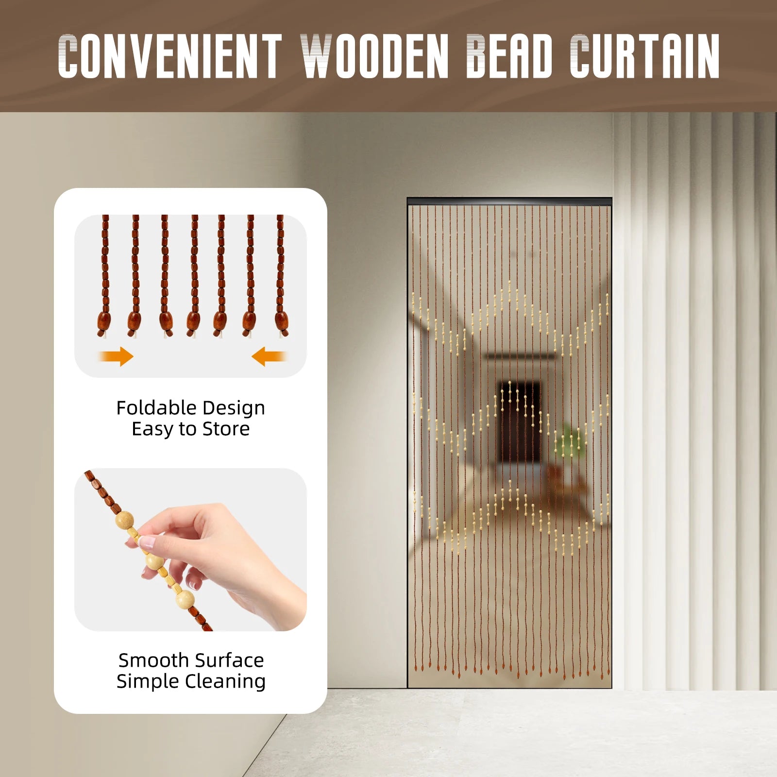 Bamboo Bead Curtain for Doorways