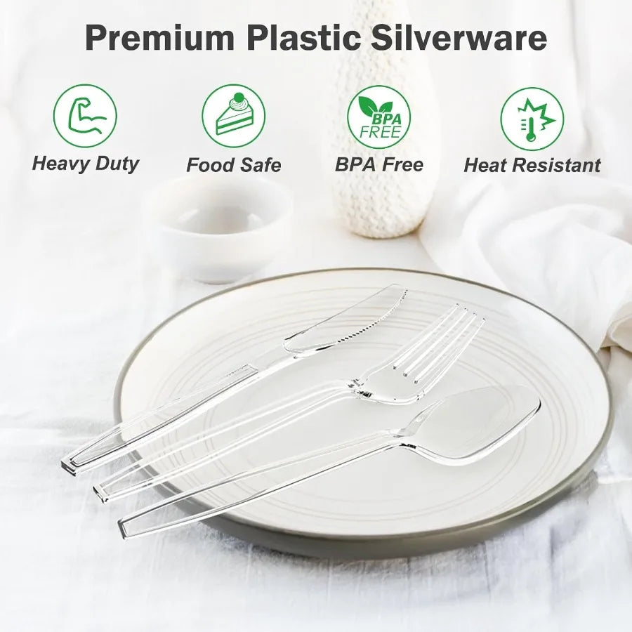 Extra Heavy Duty Clear Plastic Silverware