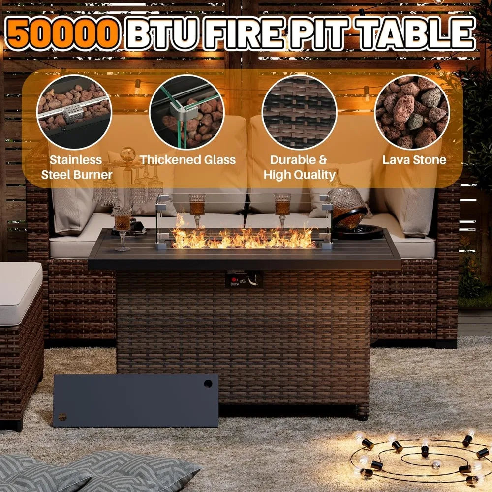 44-Inch Propane Fire Pit Table – 50,000 BTU Outdoor Heating Solution