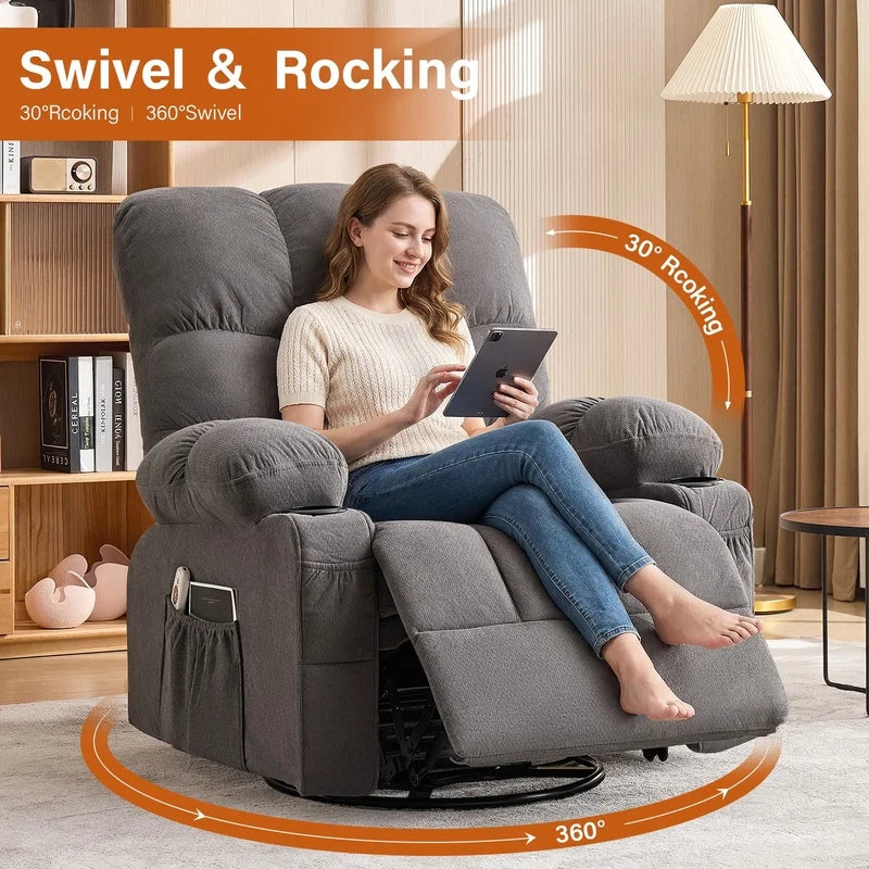 Oversized Recliner Chair with Vibration Massage & Lumbar Heating
