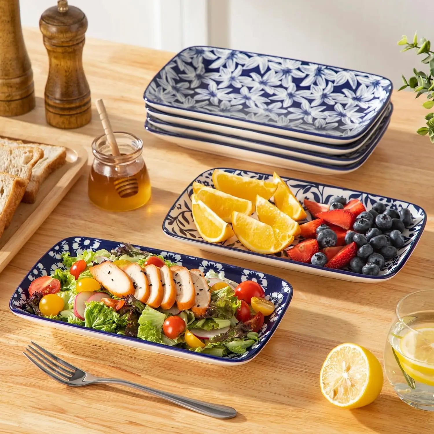 9.5-Inch Rectangular Dinner Plates – Set of 6