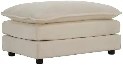 111.5” Modular L-Shaped Sectional Sofa with Ottoman and Pillows, Chenille Upholstery
