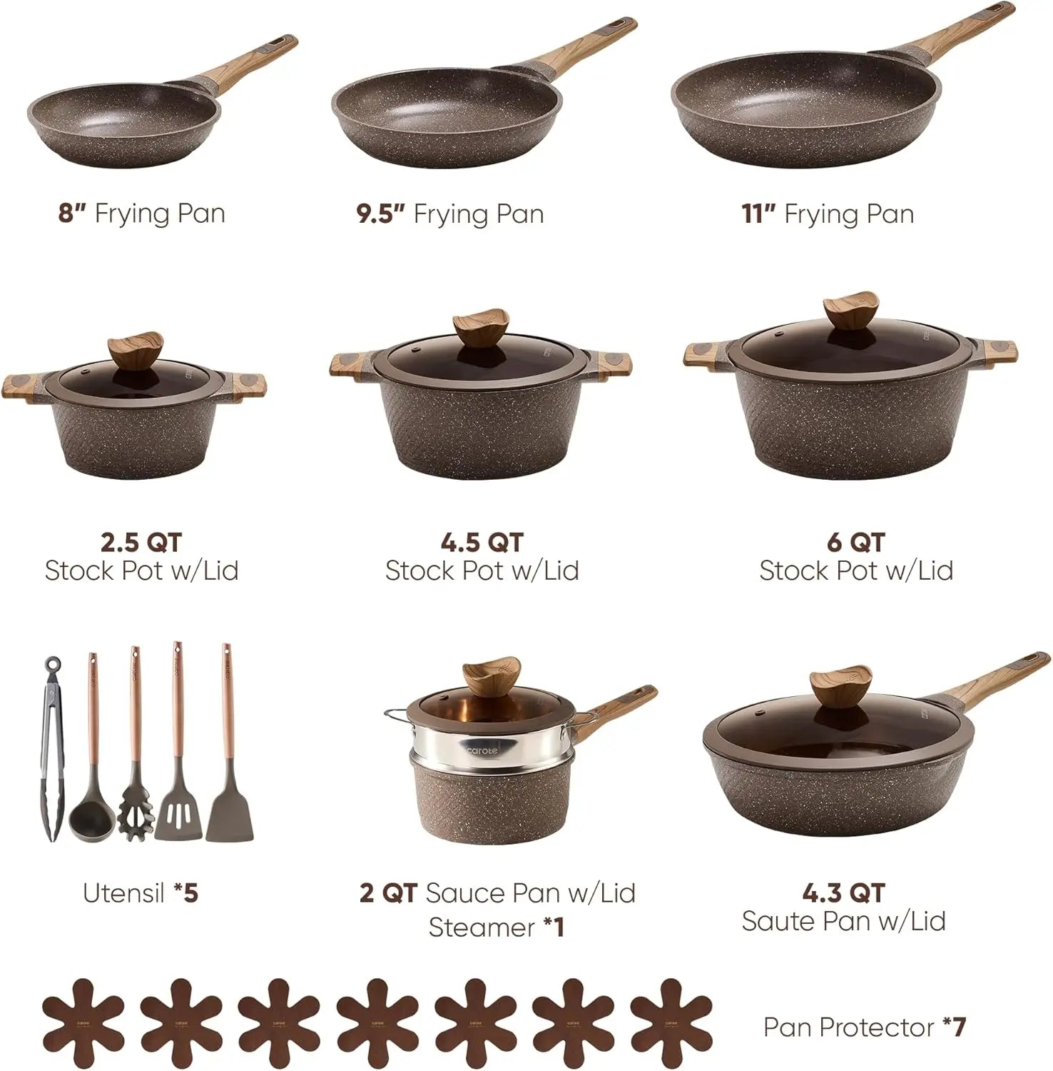 26 PCS Nonstick Pots and Pans Set