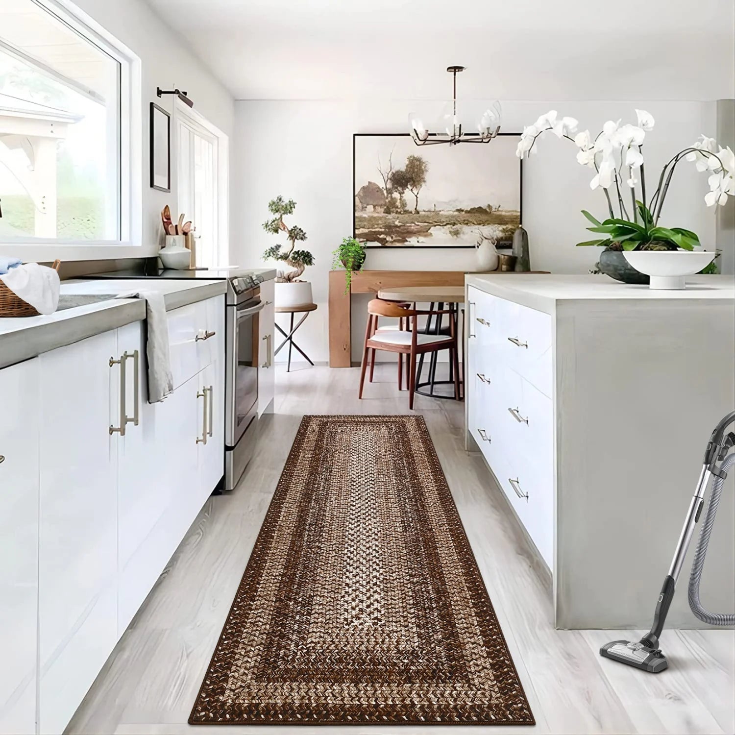 Washable Large Area Rugs - Modern Braided Print
