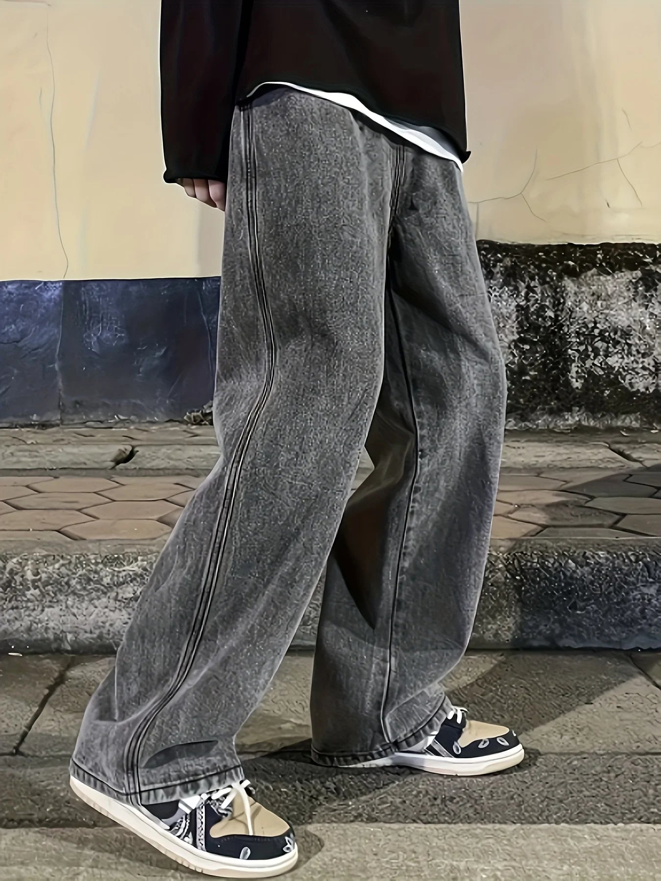 Loose Gray Men's Jeans – Autumn-Winter Essential
