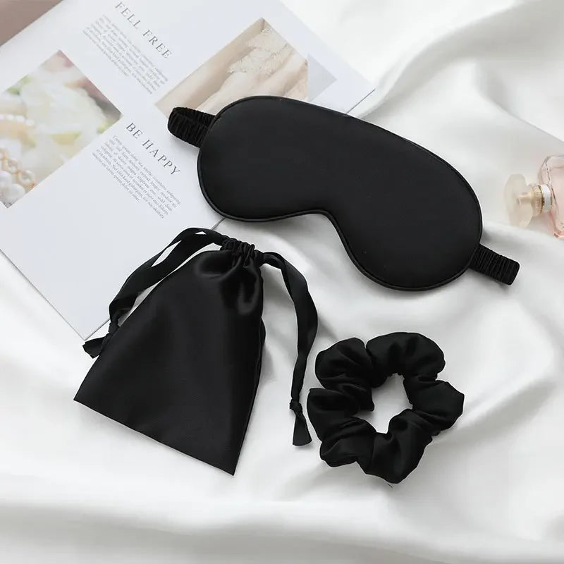3-Piece Women’s Imitated Silk Sleep Eye Mask Set