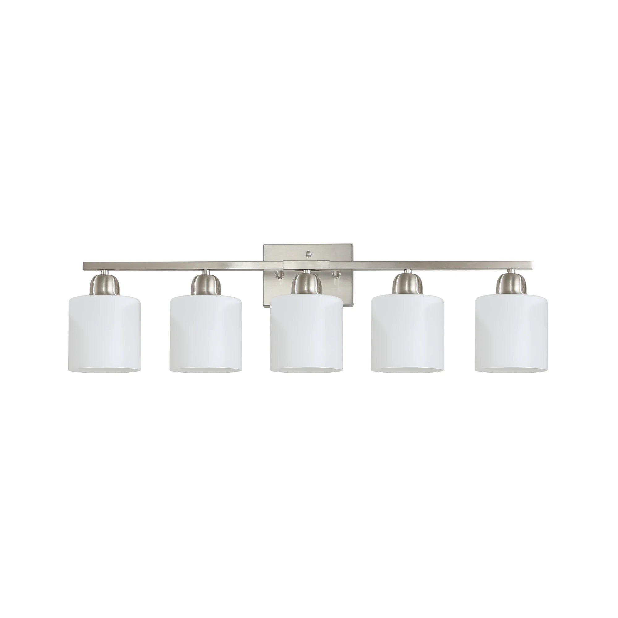 Milk Glass Bathroom Vanity Light Over Mirror, Matte Finish with Frosted Glass