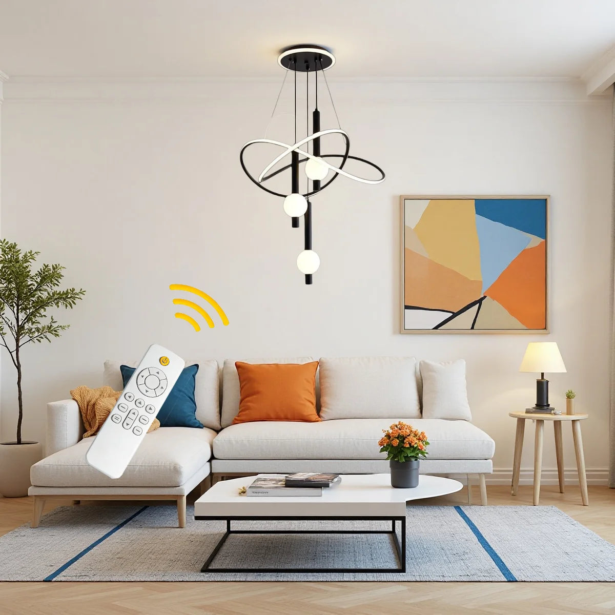 Lollipop-Shaped LED Pendant Light with Remote Control