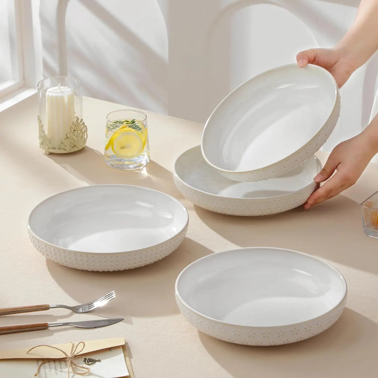 Pasta Bowls 48 Oz – Modern Ceramic Serving Bowls
