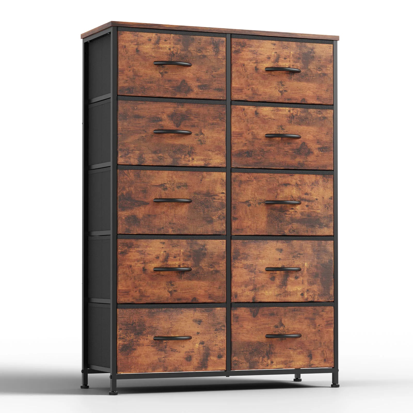 Bedside Table with 10 Fabric Drawers – Multi-Functional Nightstand & Storage Cabinet
