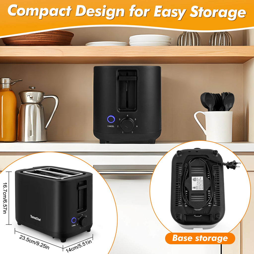 Compact 700W Electric Toaster