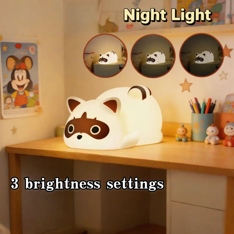 Portable Rechargeable Raccoon Night Light