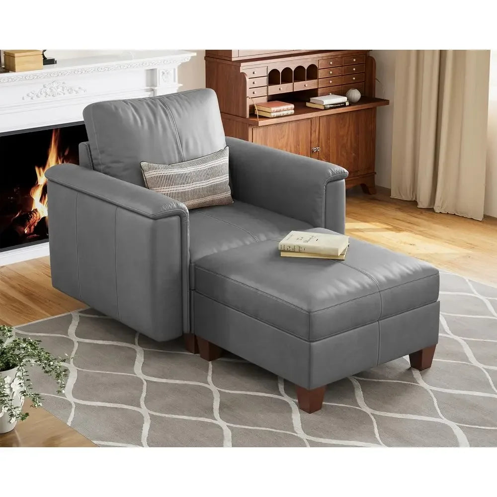 Faux Leather Modular Sectional Sofa with Storage