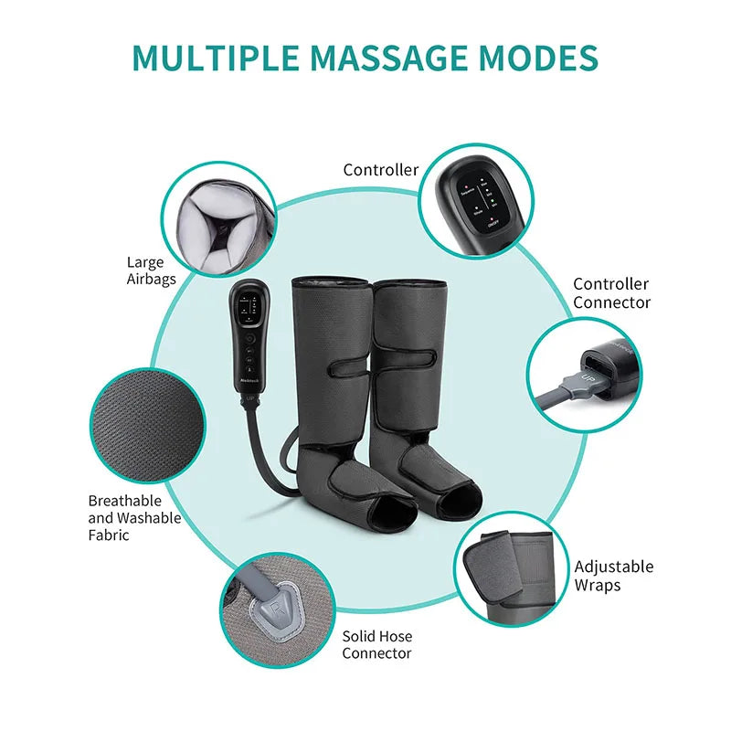 Leg Massager for Blood Circulation, Relaxation & Lymphatic Drainage