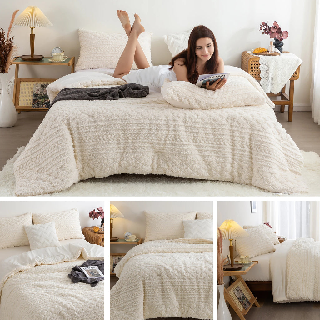 All Season Plush Sherpa Comforter Set
