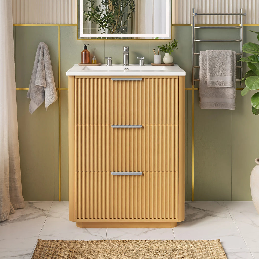 24" Modern Luxury Bathroom Vanity with Ceramic Sink