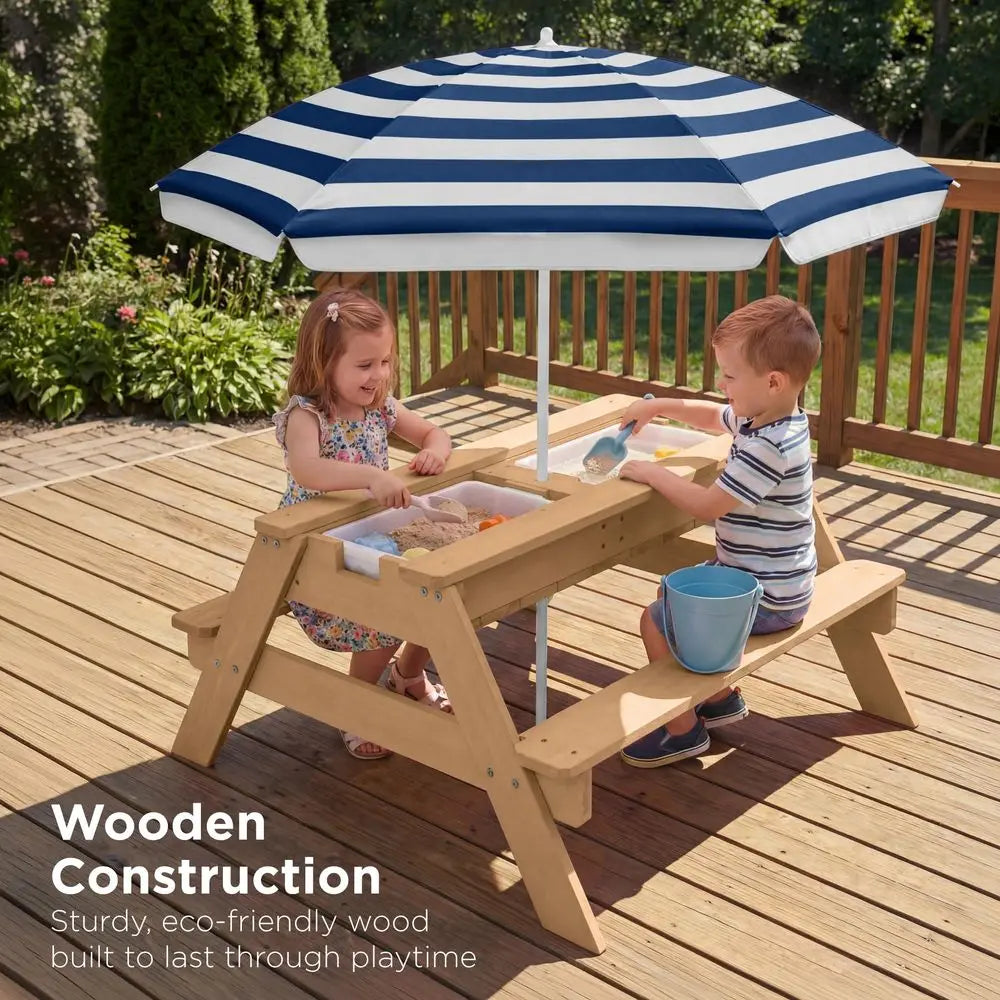 Kids Picnic Table with Umbrella