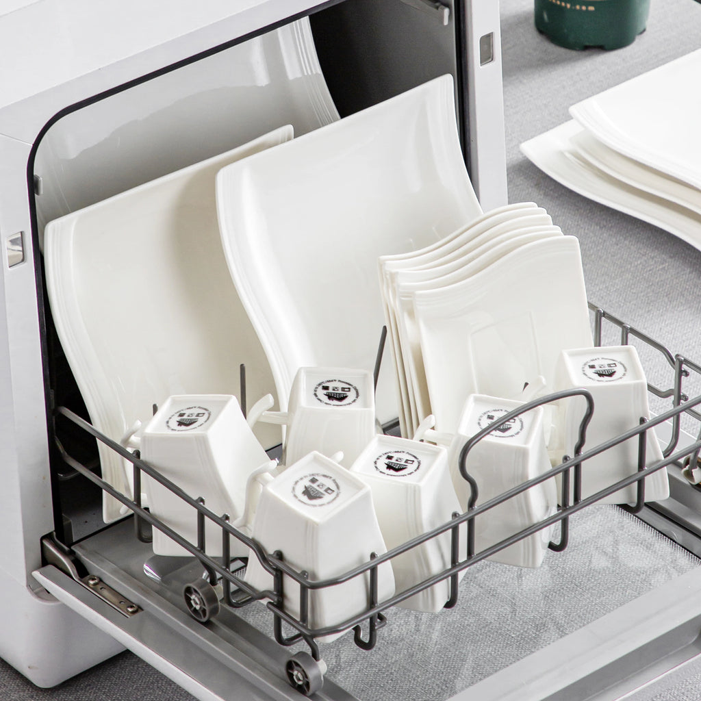FLORA 30/60-Piece White Porcelain Dinner Set