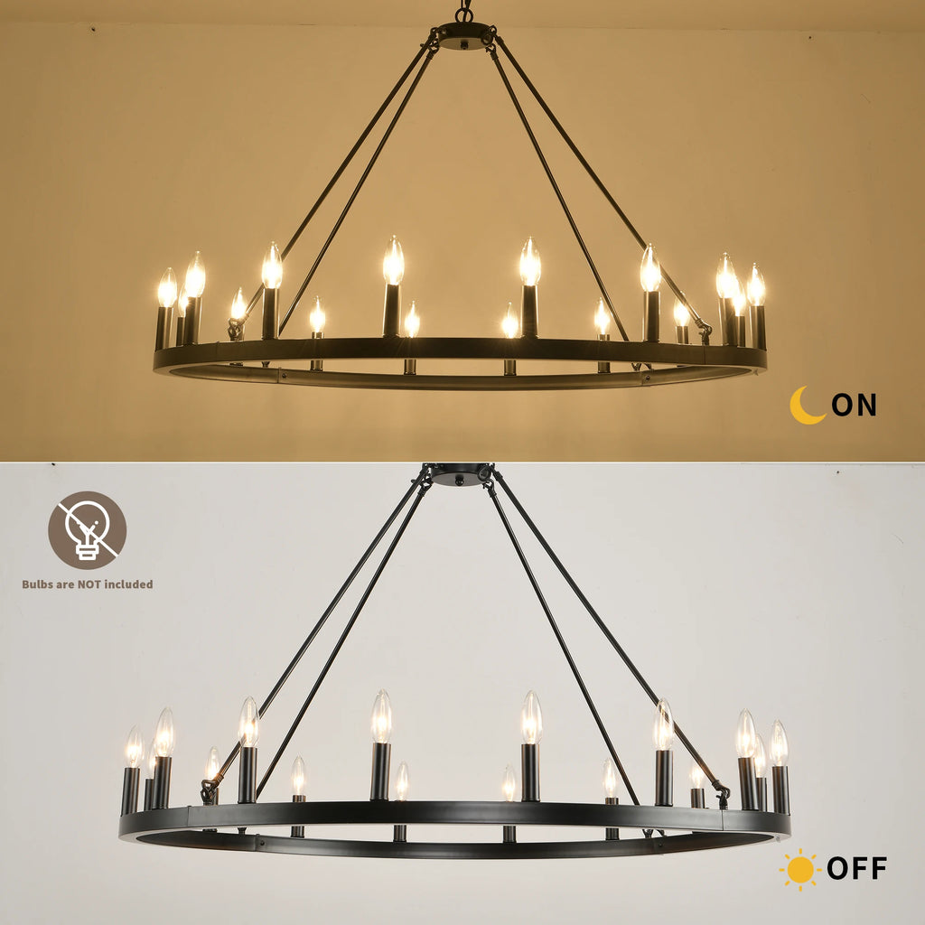 16-Light Wagon Wheel Chandelier