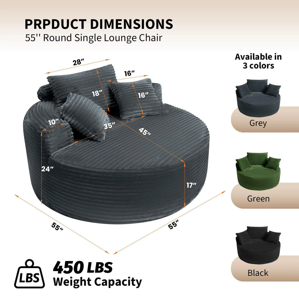 Oversized Round Upholstered Chair