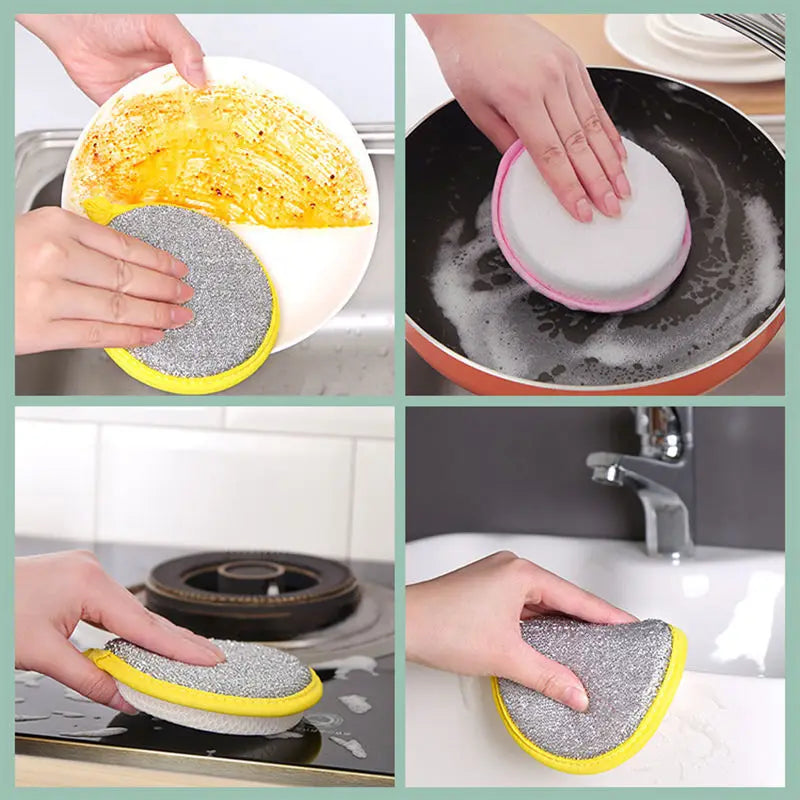10PCS Double-Sided Dishwashing Sponges