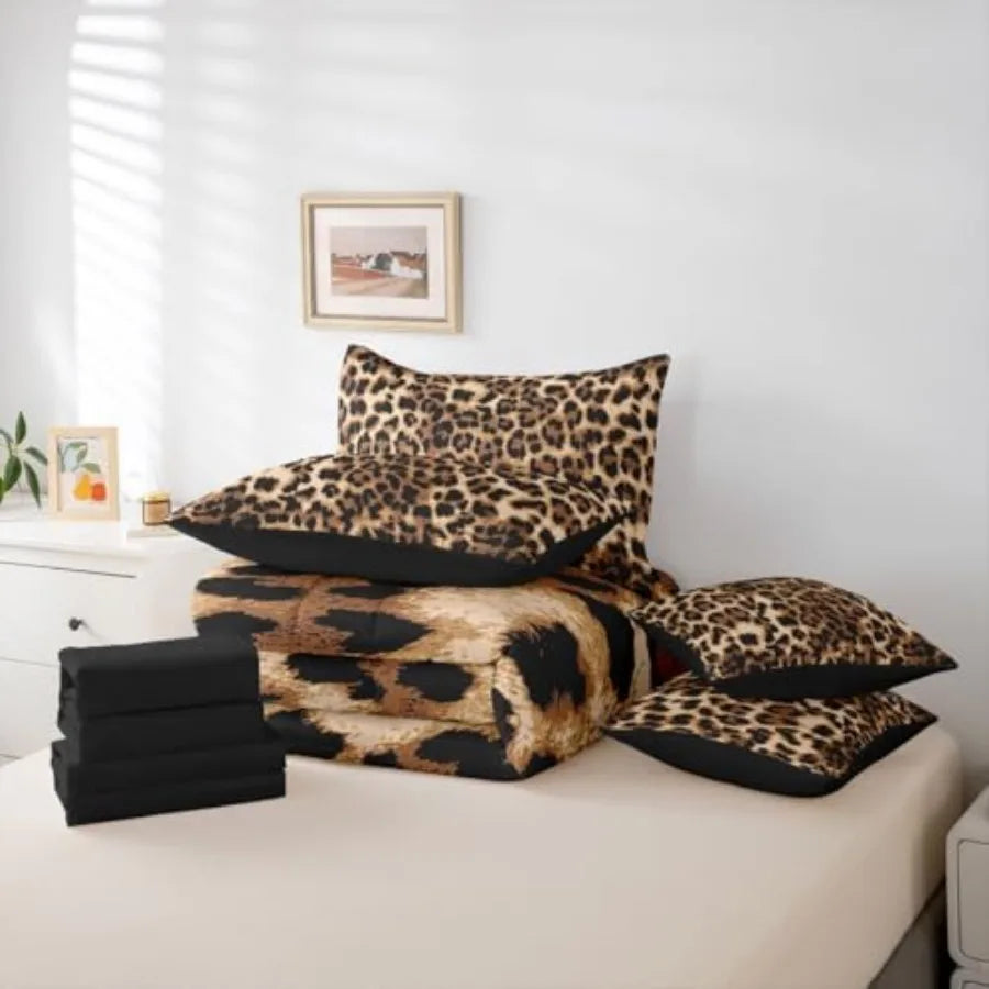 7-Piece Leopard Comforter Set